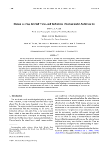 Ekman Veering, Internal Waves, and Turbulence Observed under Arctic Sea Ice 1306 S T. C