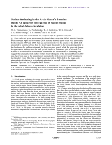 ’s Eurasian Surface freshening in the Arctic Ocean ‐driven circulation