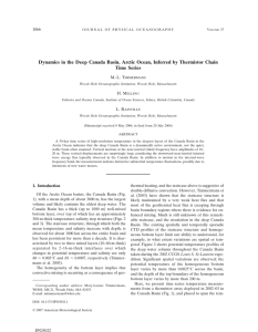 Dynamics in the Deep Canada Basin, Arctic Ocean, Inferred by... Time Series 1066 M.-L. T