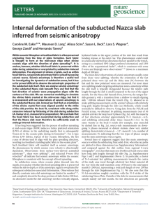 Internal deformation of the subducted Nazca slab inferred from seismic anisotropy LETTERS *