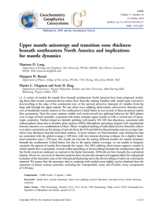 Upper mantle anisotropy and transition zone thickness