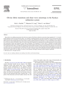 Olivine fabric transitions and shear wave anisotropy in the Ryukyu