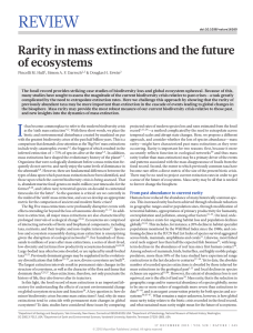 I REVIEW Rarity in mass extinctions and the future of ecosystems