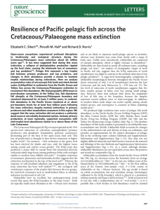 Resilience of Pacific pelagic fish across the Cretaceous/Palaeogene mass extinction LETTERS *