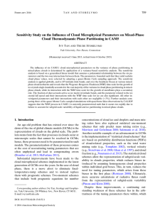 Sensitivity Study on the Influence of Cloud Microphysical Parameters on... Cloud Thermodynamic Phase Partitioning in CAM5