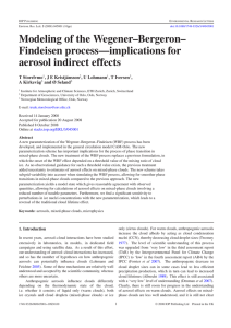 Modeling of the Wegener–Bergeron– Findeisen process—implications for aerosol indirect effects T Storelvmo