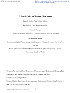 A Genesis Index for Monsoon Disturbances