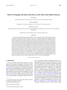 Effects of Orography and Surface Heat Fluxes on the South... D M W