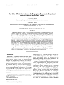 The Effect of Moist Convection on the Tropospheric Response to... Subtropical Zonally Asymmetric Torques