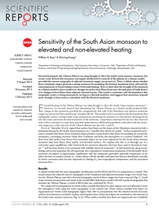 Sensitivity of the South Asian monsoon to elevated and non-elevated heating