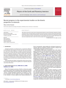 Physics of the Earth and Planetary Interiors properties in minerals Shun-ichiro Karato