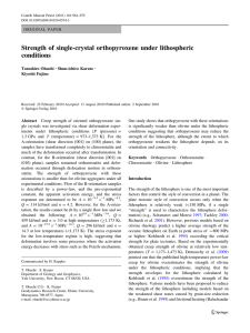 Strength of single-crystal orthopyroxene under lithospheric conditions Tomohiro Ohuchi