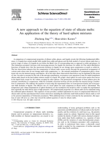 A new approach to the equation of state of silicate... An application of the theory of hard sphere mixtures