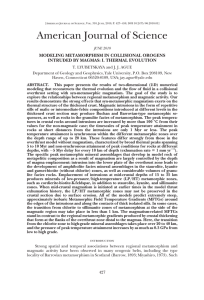 American Journal of Science MODELING METAMORPHISM IN COLLISIONAL OROGENS