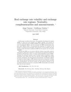 Real exchange rate volatility and exchange rate regimes: Neutrality, complementarities and announcements.