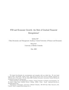 FDI and Economic Growth: the Role of Gradual Financial Deregulation