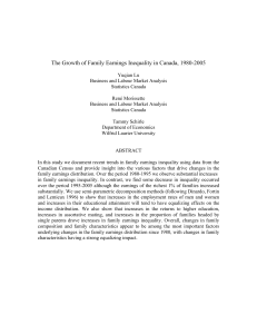 The Growth of Family Earnings Inequality in Canada, 1980-2005