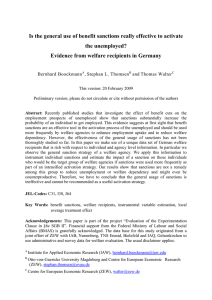 Is the general use of benefit sanctions really effective to... the unemployed? Evidence from welfare recipients in Germany