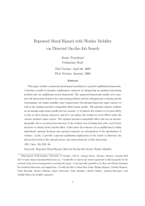 Repeated Moral Hazard with Worker Mobility via Directed On-the-Job Search Kunio Tsuyuhara