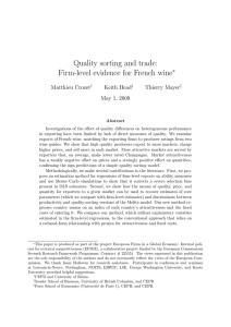 Quality sorting and trade: Firm-level evidence for French wine ∗ Matthieu Crozet