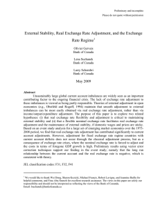 External Stability, Real Exchange Rate Adjustment, and the Exchange Rate Regime