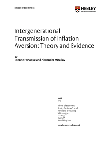 Intergenerational Transmission of Inflation Aversion: Theory and Evidence