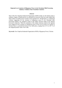 Regional-Level Analysis of Oligopsony Power in the Ukrainian Milk Processing