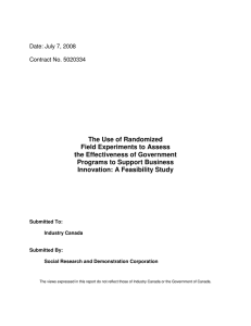 The Use of Randomized Field Experiments to Assess the Effectiveness of Government
