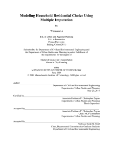 Modeling Household Residential Choice Using Multiple Imputation Weixuan Li