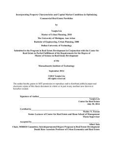 Incorporating Property Characteristics and Capital Market Conditions in Optimizing