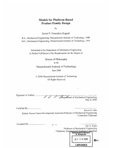 Models  for Platform-Based Product Family Design Javier P.  Gonzalez-Zugasti