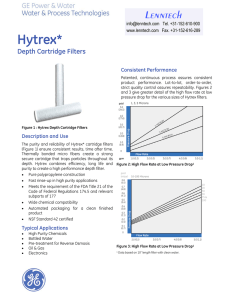 Hytrex* Lenntech Depth Cartridge Filters Consistent Performance