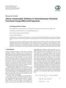 Research Article Almost Automorphic Solutions to Nonautonomous Stochastic Functional Integrodifferential Equations