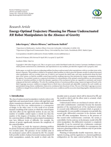 Research Article RR Energy-Optimal Trajectory Planning for Planar Underactuated John Gregory,