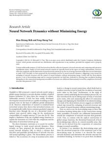 Research Article Neural Network Dynamics without Minimizing Energy