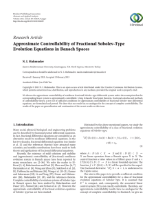 Research Article Approximate Controllability of Fractional Sobolev-Type Evolution Equations in Banach Spaces