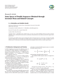 Research Article Some Spaces of Double Sequences Obtained through