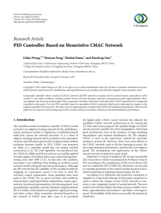 Research Article PID Controller Based on Memristive CMAC Network Lidan Wang, Xiaoyan Fang,
