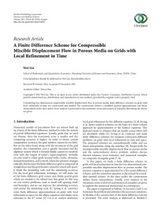 Research Article A Finite Difference Scheme for Compressible Local Refinement in Time
