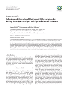 Research Article Robustness of Operational Matrices of Differentiation for