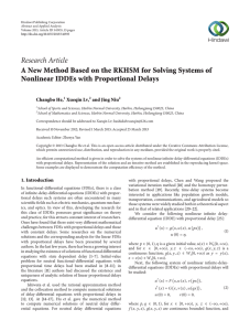 Research Article Nonlinear IDDEs with Proportional Delays Changbo He,