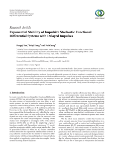 Research Article Exponential Stability of Impulsive Stochastic Functional Fengqi Yao,