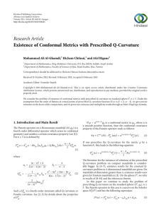 Research Article Existence of Conformal Metrics with Prescribed Q-Curvature Mohammed Ali Al-Ghamdi,