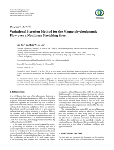 Research Article Variational Iteration Method for the Magnetohydrodynamic Lan Xu