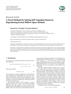 Research Article A Novel Method for Solving KdV Equation Based on