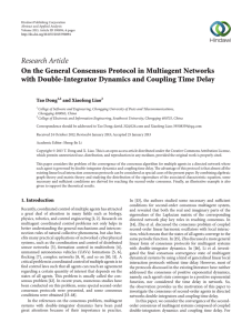 Research Article On the General Consensus Protocol in Multiagent Networks