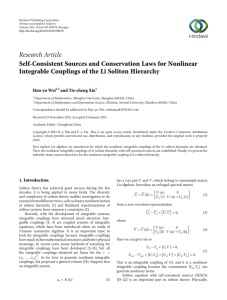 Research Article Self-Consistent Sources and Conservation Laws for Nonlinear