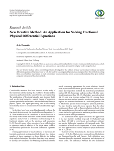 Research Article New Iterative Method: An Application for Solving Fractional