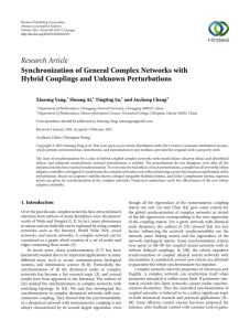 Research Article Synchronization of General Complex Networks with Xinsong Yang,