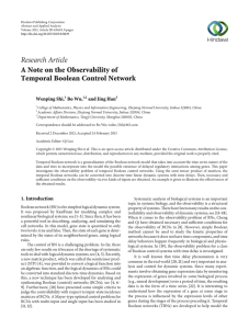 Research Article A Note on the Observability of Temporal Boolean Control Network